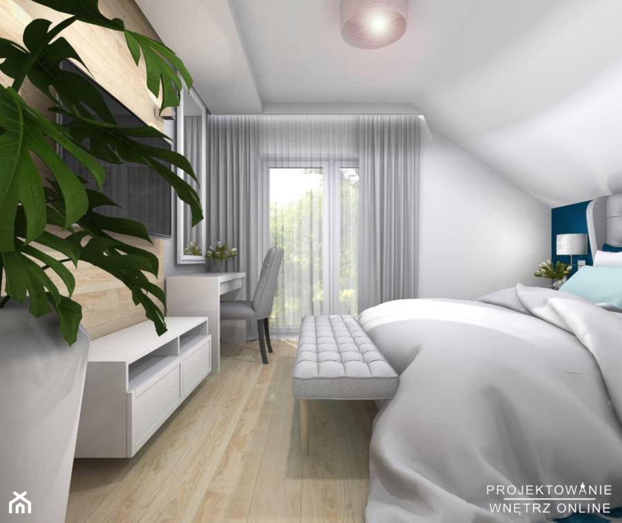Sypialnia w nowoczesnym stylu - zdjęcie od Projektowanie Wnetrz Online - Homebook