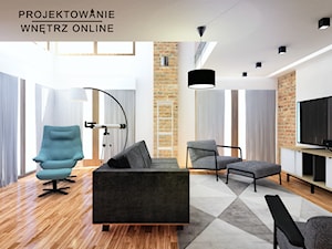 Projekt salonu - industrialny - zdjęcie od Projektowanie Wnetrz Online