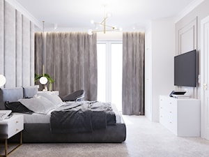 Projekt mieszkania z dodatkiem sztukaterii - Sypialnia, styl nowoczesny - zdjęcie od Projektowanie Wnetrz Online