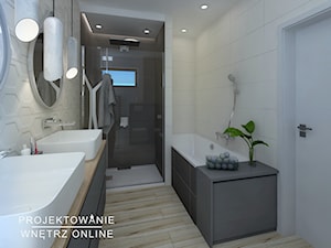 Łazienka w szarosciach - zdjęcie od Projektowanie Wnetrz Online
