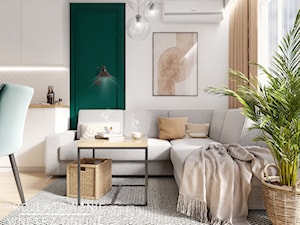 Projekt mieszkania w ciepłej kolorystyce - Salon, styl nowoczesny - zdjęcie od Projektowanie Wnetrz Online