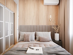 Nowoczesny dom w jasnym drewnie - Sypialnia, styl nowoczesny - zdjęcie od Projektowanie Wnetrz Online