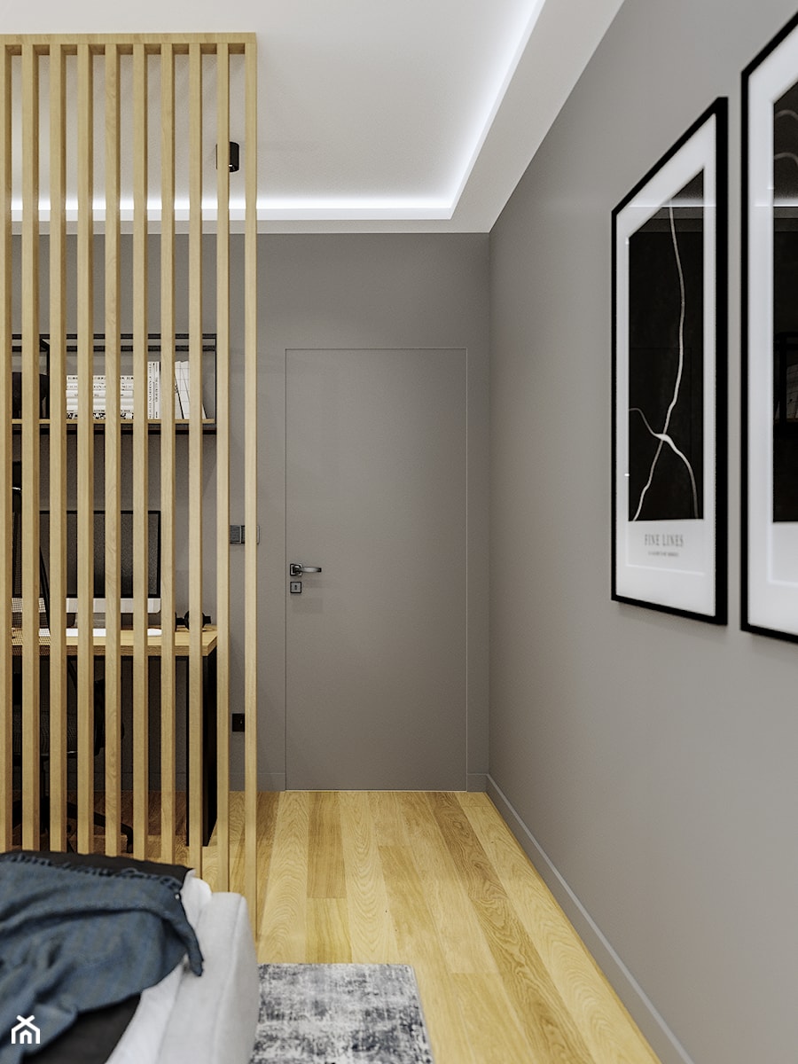 Mieszkanie w nowoczesnym wydaniu z czarnymi akcentami - Sypialnia, styl nowoczesny - zdjęcie od Projektowanie Wnetrz Online