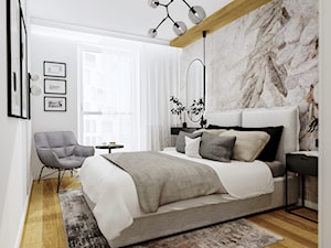 Mieszkanie w nowoczesnym wydaniu z czarnymi akcentami - Sypialnia, styl nowoczesny - zdjęcie od Projektowanie Wnetrz Online