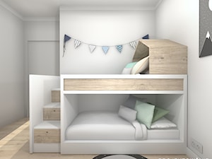 Pokój dziecięcy w szarości - Średni biały pokój dziecka dla dziecka dla rodzeństwa - zdjęcie od Projektowanie Wnetrz Online