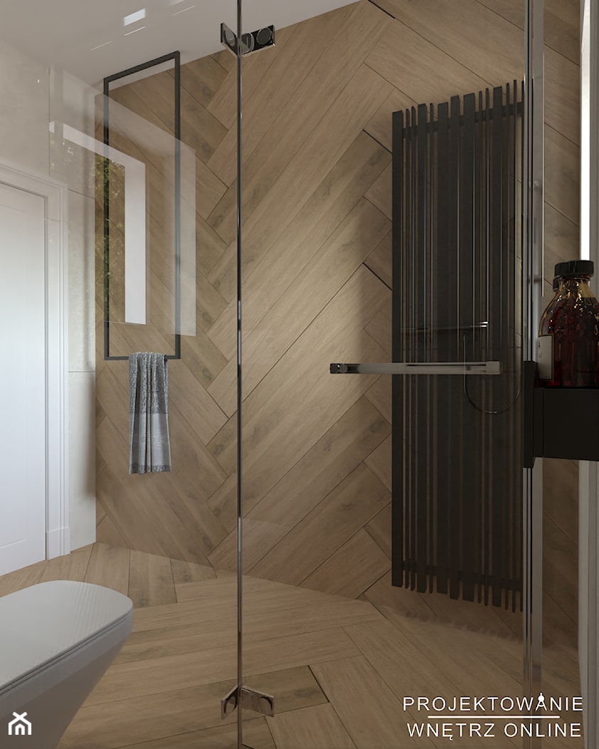 Aranżacja małej łazienki z prysznicem - zdjęcie od Projektowanie Wnetrz Online - Homebook