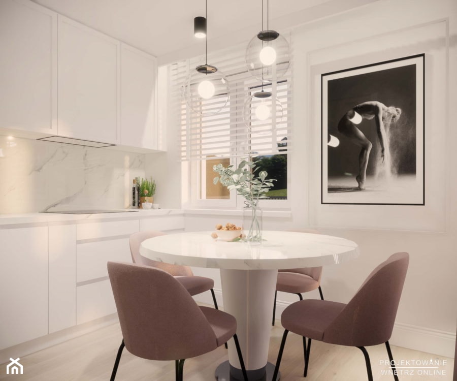 Jasny salon z aneksem kuchennym - zdjęcie od Projektowanie Wnetrz Online - Homebook