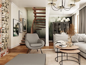 Projekt domu z poddaszem - Salon, styl nowoczesny - zdjęcie od Projektowanie Wnetrz Online