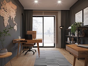 Aranżacja domu w beżach i szarości - Biuro, styl nowoczesny - zdjęcie od Projektowanie Wnetrz Online