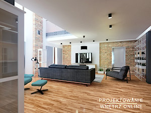 Projekt salonu - industrialny - zdjęcie od Projektowanie Wnetrz Online