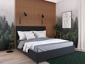 Sypialnia z fototapetą - zdjęcie od Projektowanie Wnetrz Online