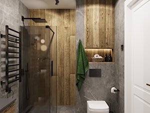 Projekt mieszkania z dodatkiem sztukaterii - Mała z punktowym oświetleniem łazienka, styl nowoczesny - zdjęcie od Projektowanie Wnetrz Online