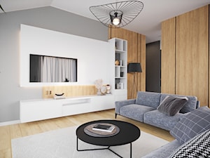 Funkcjonalne mieszkanie na poddaszu - Salon, styl nowoczesny - zdjęcie od Projektowanie Wnetrz Online