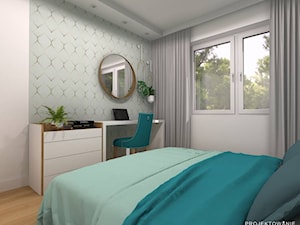 Sypialnia z tapetą Maroko - zdjęcie od Projektowanie Wnetrz Online