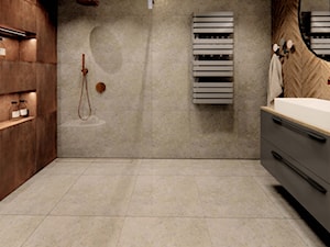 Projekt industrialnej łazienki - zdjęcie od Projektowanie Wnetrz Online