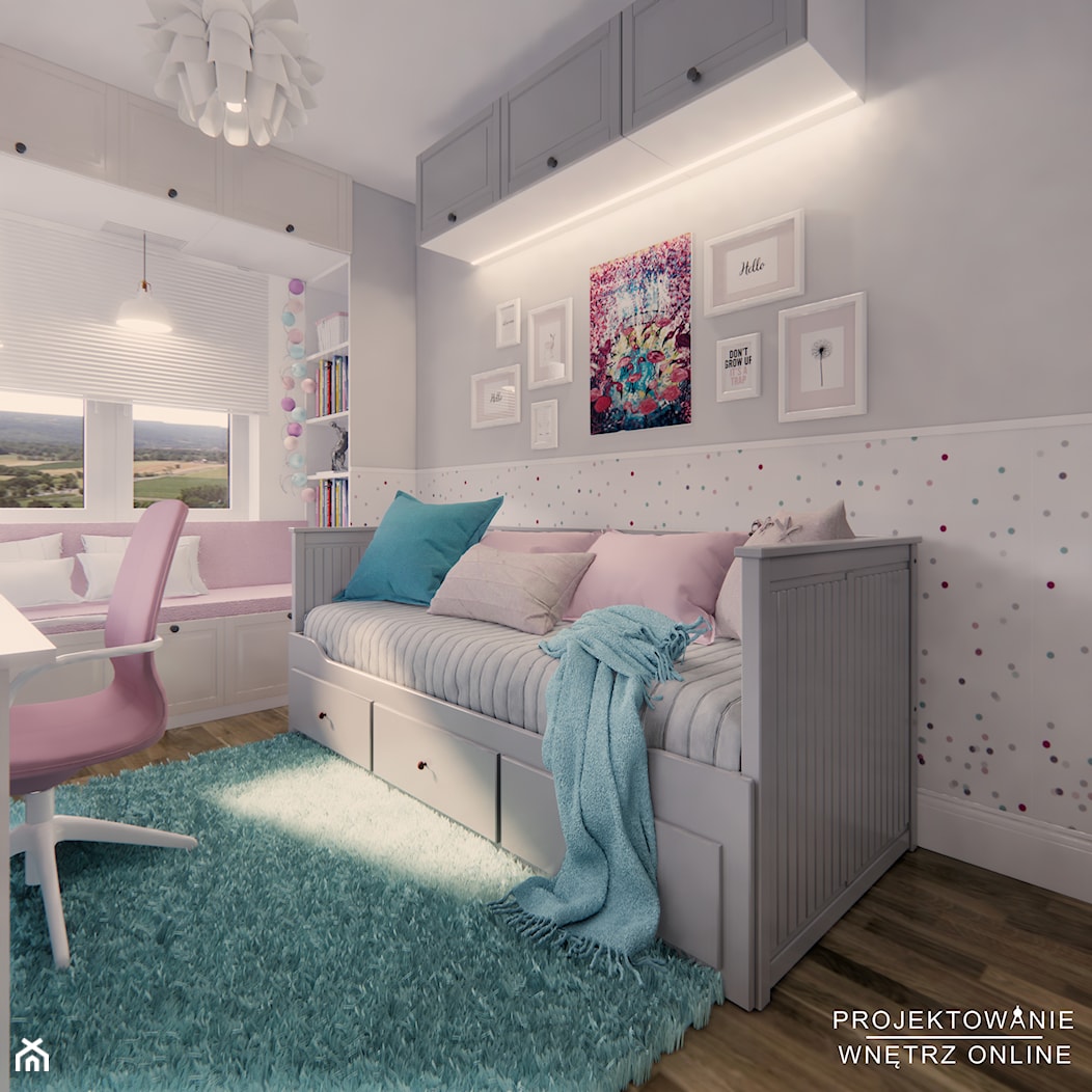 Aranżacja pokoju dla dziewczynki - zdjęcie od Projektowanie Wnetrz Online - Homebook