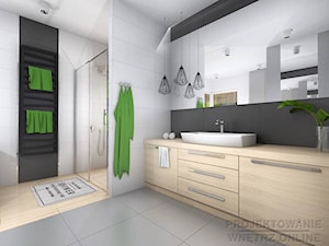 Duża łazienka z wanną i prysznicem - zdjęcie od Projektowanie Wnetrz Online