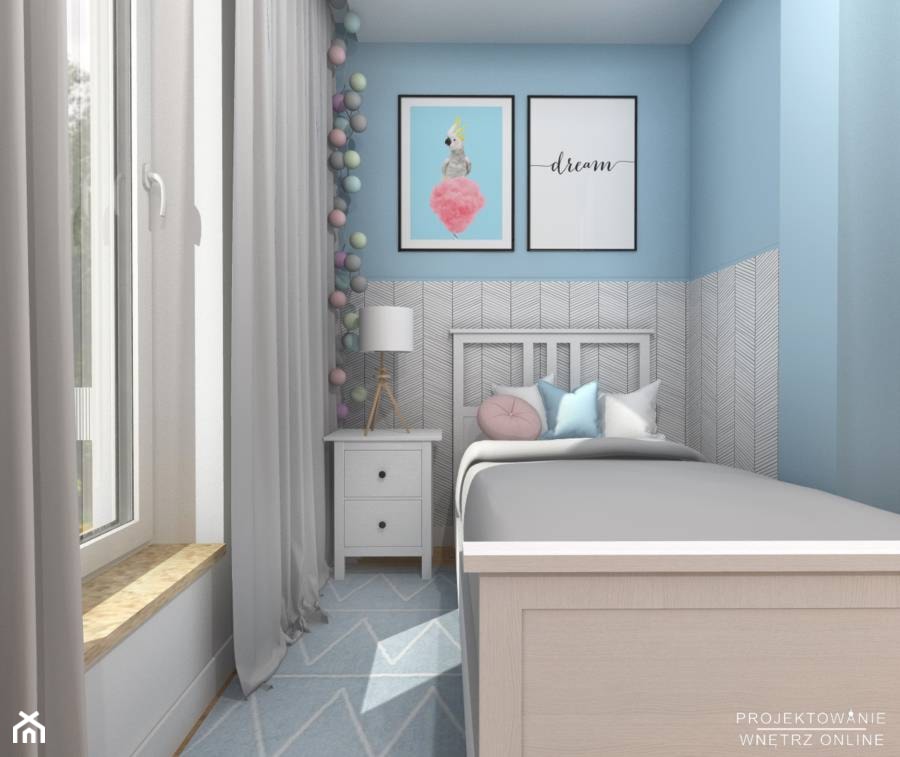 Projekt pastelowego pokoju dziecięcego - zdjęcie od Projektowanie Wnetrz Online - Homebook