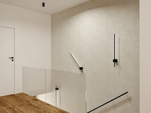 Eleganckie mieszkanie w beżach, czerni i przydymionym drewnie - Hol / przedpokój, styl nowoczesny - zdjęcie od Projektowanie Wnetrz Online