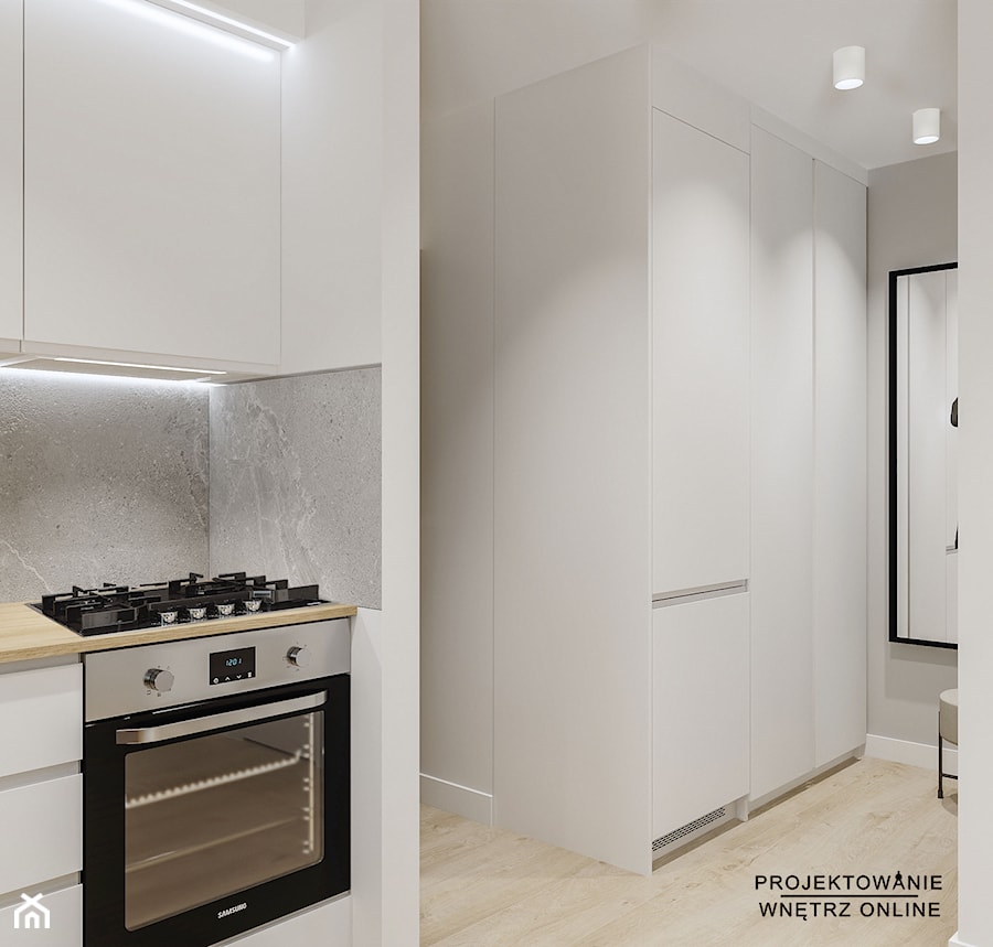 Projekt mieszkania 3 pokojowego - Hol / przedpokój, styl nowoczesny - zdjęcie od Projektowanie Wnetrz Online