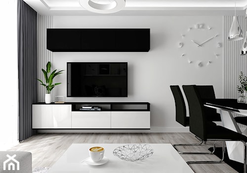 Projekt mieszkania 50 m2 - Salon, styl nowoczesny - zdjęcie od Projektowanie Wnetrz Online