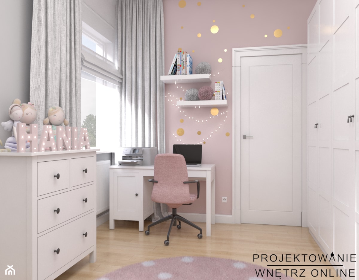 Pokój młodzieżowy dla dziewczyny - zdjęcie od Projektowanie Wnetrz Online - Homebook