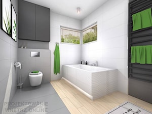 Duża łazienka z wanną i prysznicem - zdjęcie od Projektowanie Wnetrz Online