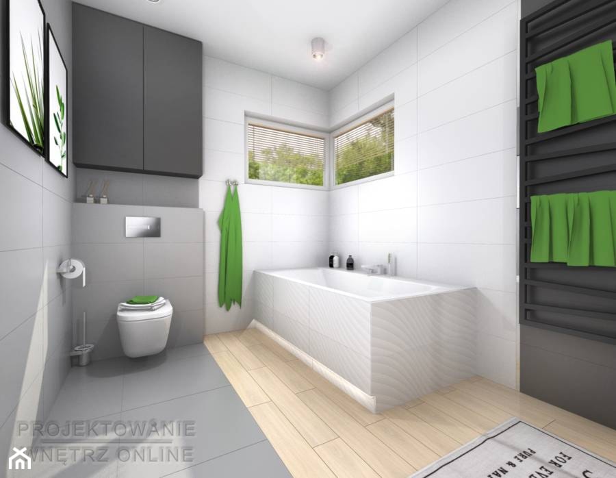 Duża łazienka z wanną i prysznicem - zdjęcie od Projektowanie Wnetrz Online - Homebook