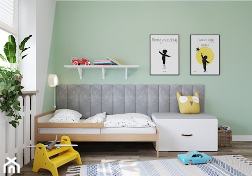 Projekt pokoju dziecięcego z seledynowym akcentem - Pokój dziecka, styl nowoczesny - zdjęcie od Projektowanie Wnetrz Online
