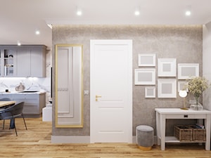 Projekt mieszkania z dodatkiem sztukaterii - Hol / przedpokój, styl nowoczesny - zdjęcie od Projektowanie Wnetrz Online