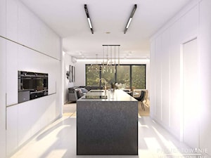 Projekt domu ze złotymi dodatkami - Kuchnia, styl nowoczesny - zdjęcie od Projektowanie Wnetrz Online