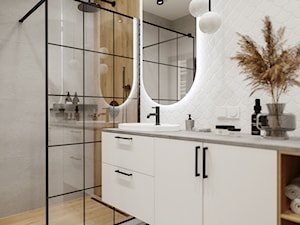 Mieszkanie w nowoczesnym wydaniu z czarnymi akcentami - Łazienka, styl nowoczesny - zdjęcie od Projektowanie Wnetrz Online