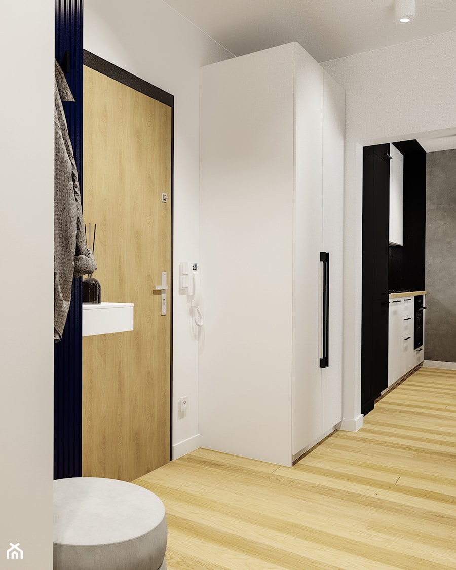Mieszkanie w nowoczesnym wydaniu z czarnymi akcentami - Hol / przedpokój, styl nowoczesny - zdjęcie od Projektowanie Wnetrz Online