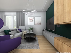 Piękny salon w nowoczesnym stylu - zdjęcie od Projektowanie Wnetrz Online