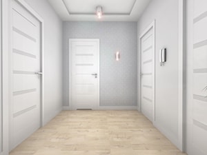 Klatka schodowa - Średni biały szary hol / przedpokój, styl nowoczesny - zdjęcie od Projektowanie Wnetrz Online