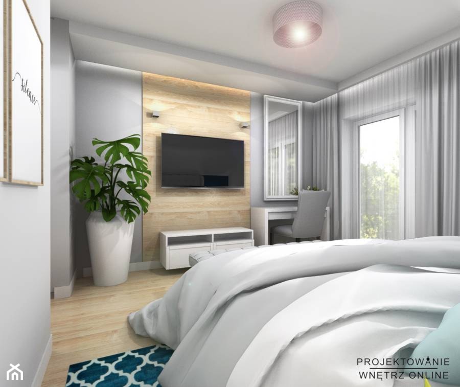 Sypialnia w nowoczesnym stylu - zdjęcie od Projektowanie Wnetrz Online - Homebook