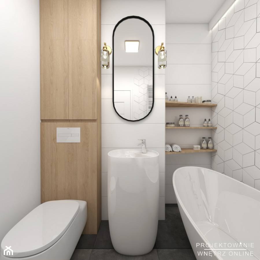 Projekt łazienki z wanną - zdjęcie od Projektowanie Wnetrz Online - Homebook