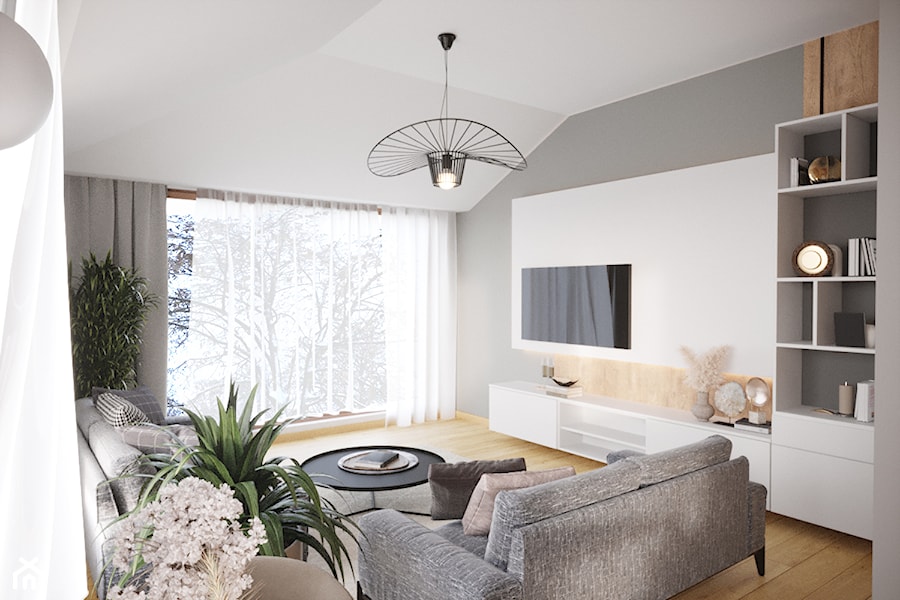 Funkcjonalne mieszkanie na poddaszu - Salon, styl nowoczesny - zdjęcie od Projektowanie Wnetrz Online
