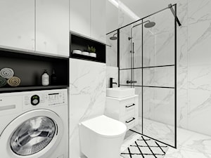 Projekt mieszkania 50 m2 - Średnia bez okna łazienka, styl nowoczesny - zdjęcie od Projektowanie Wnetrz Online