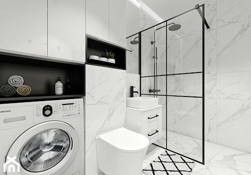 Projekt mieszkania 50 m2 - Średnia bez okna łazienka, styl nowoczesny - zdjęcie od Projektowanie Wnetrz Online