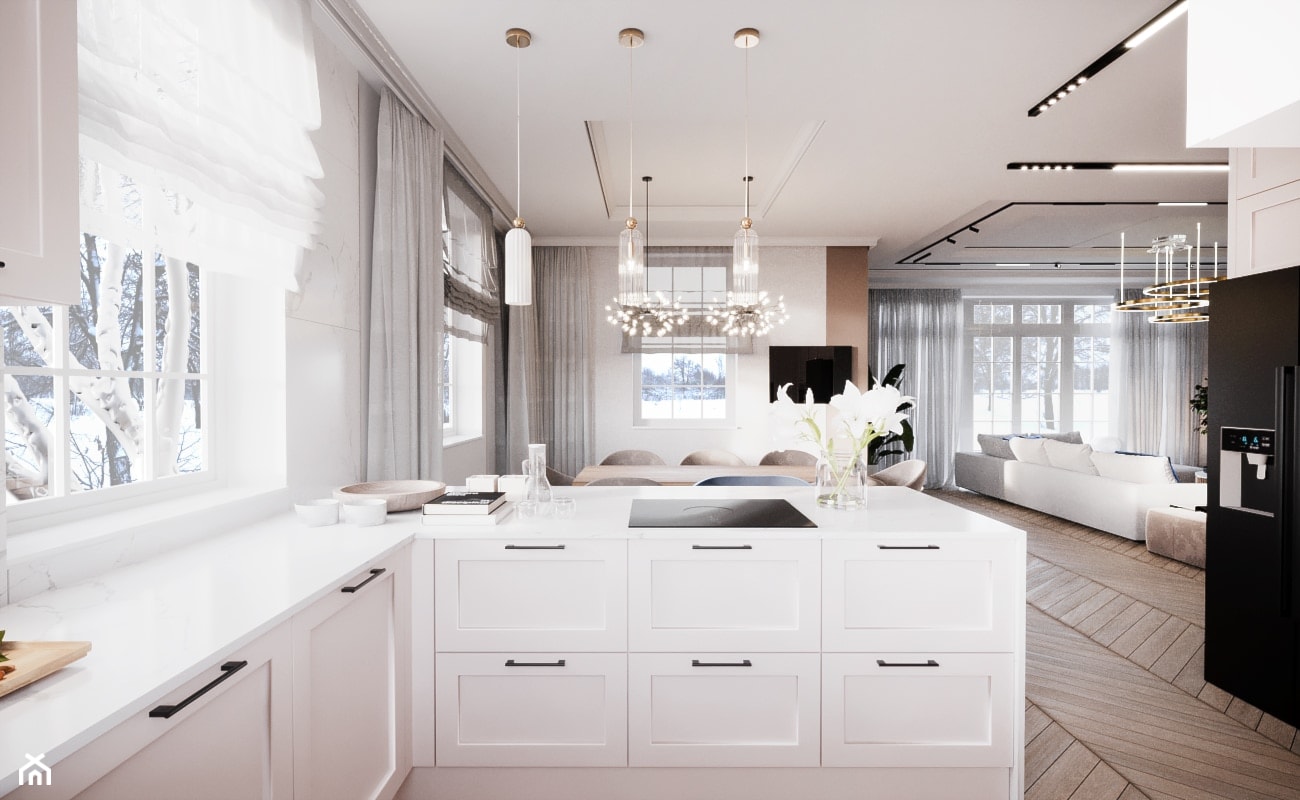 Aranżacja wnętrza domu w stylu glamour - Kuchnia, styl glamour - zdjęcie od Projektowanie Wnetrz Online - Homebook