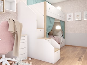 Pokój dziecięcy dla dziewczynek w pastelach - Pokój dziecka, styl skandynawski - zdjęcie od Projektowanie Wnetrz Online