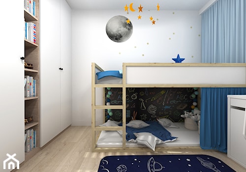 Pokój dziecka z motywem gwiazd, księżyca i kosmosu - zdjęcie od Projektowanie Wnetrz Online