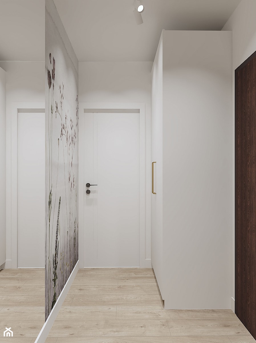 Projekt mieszkania z motywem kwiatów - Hol / przedpokój, styl nowoczesny - zdjęcie od Projektowanie Wnetrz Online