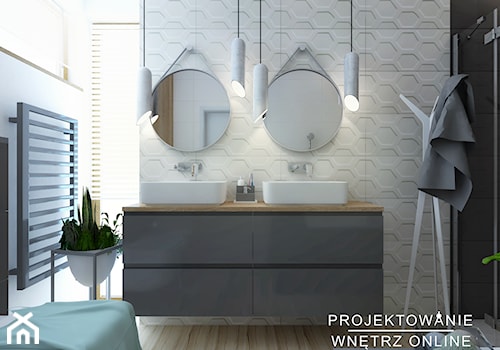 Łazienka w szarosciach - zdjęcie od Projektowanie Wnetrz Online