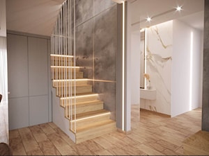 Projekt domu z elementami złota - Hol / przedpokój, styl nowoczesny - zdjęcie od Projektowanie Wnetrz Online