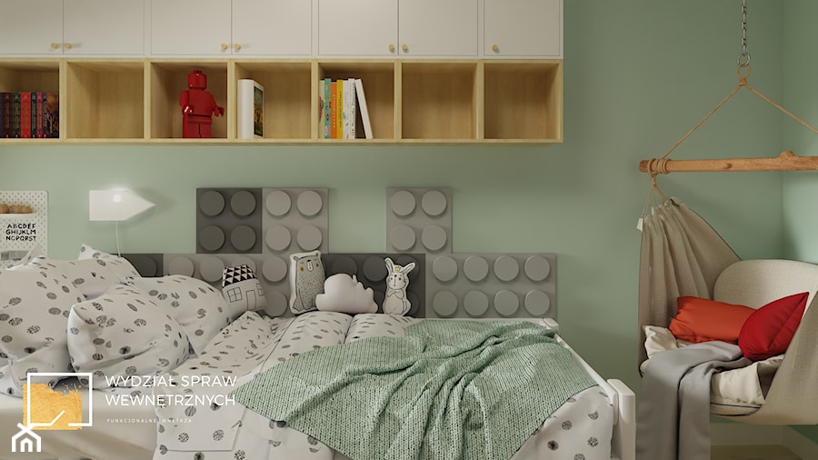 miętowy pokój dla chłopca, fana klocków lego, prosty, cieply, z meblami IKEA - zdjęcie od Wydział Spraw Wewnętrznych