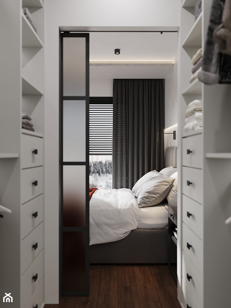 nowoczesne mieszkanie w ciemnej tonacji w lekkim stylu soft loft - zdjęcie od Wydział Spraw Wewnętrznych - Homebook