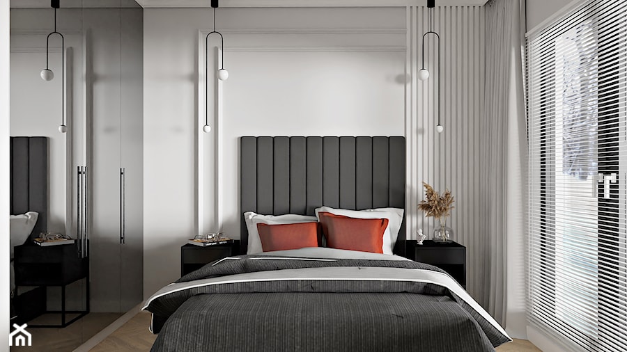 Kawalerka z wydzieloną sypialnią w szarobeżach w stylu modern classic - zdjęcie od Wydział Spraw Wewnętrznych