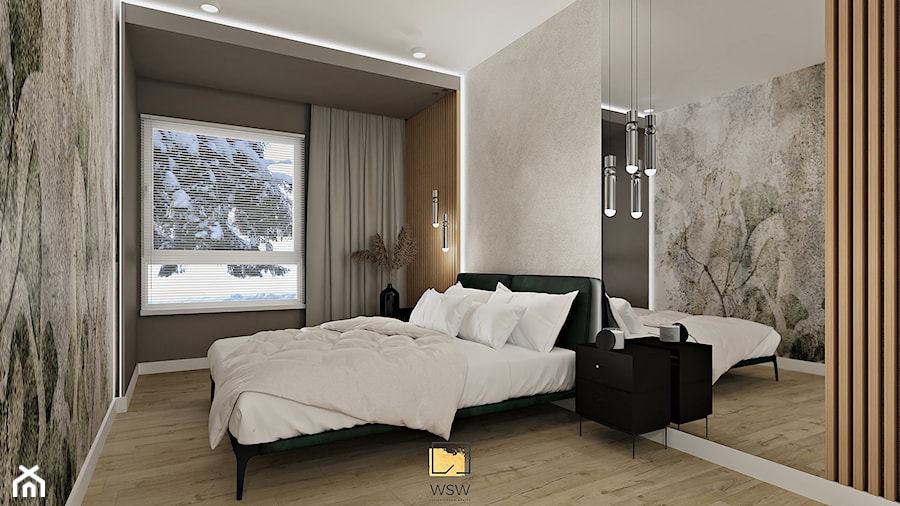 Elegancka sypialnia w stylu soft loft - zdjęcie od Wydział Spraw Wewnętrznych